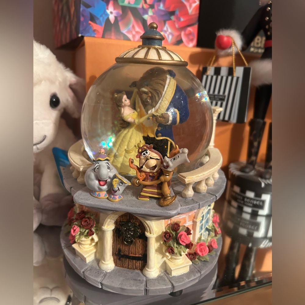 Vintage Disney 90s Beauty and the Beast Musical Snowglobe